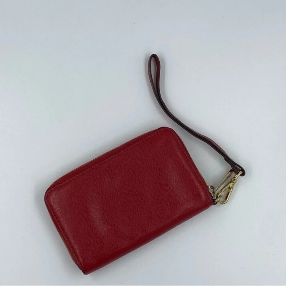 Michael Kors Red Leather Tech Wristlet Wallet